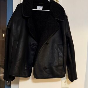 Old Navy Women's Classic Black Leather Jacket